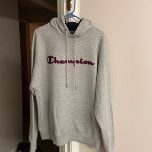 Mens gray Champion hoodie. Gently used